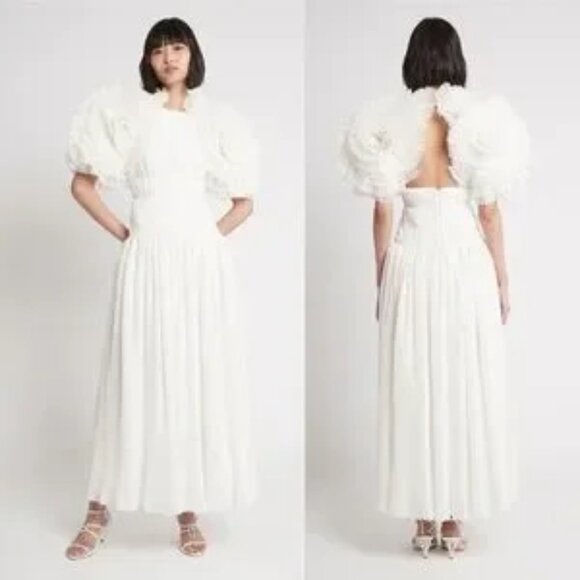 Aje Sculptura Expressive Pleated Organza Maxi Dress White Bridal NEW with tag - Picture 15 of 15